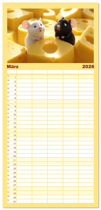 Mäuse würden Käse kaufen (CALVENDO Familienplaner 2026)