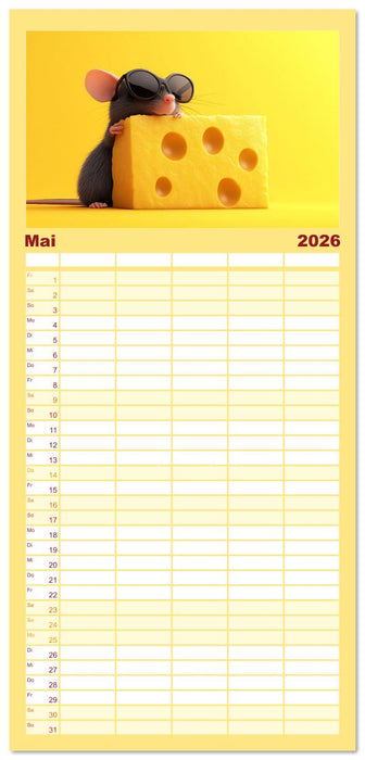 Mäuse würden Käse kaufen (CALVENDO Familienplaner 2026)
