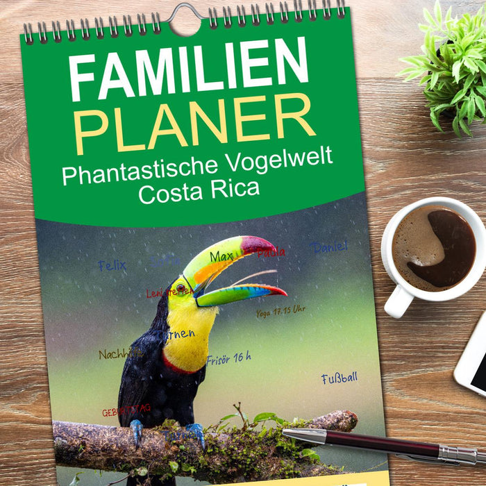 Phantastische Vogelwelt Costa Rica (CALVENDO Familienplaner 2026)