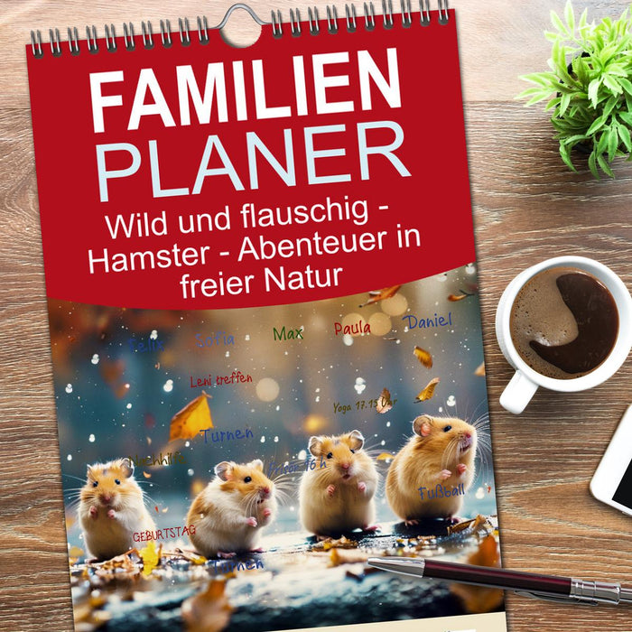 Wild und flauschig - Hamster - Abenteuer in freier Natur (CALVENDO Familienplaner 2026)