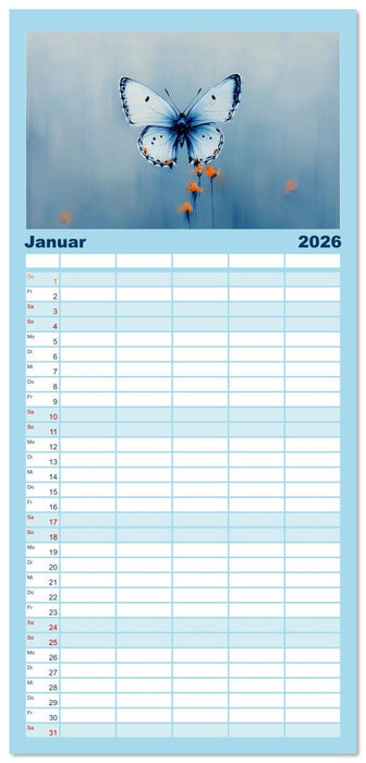 Blauer Zauberflug (CALVENDO Familienplaner 2026)