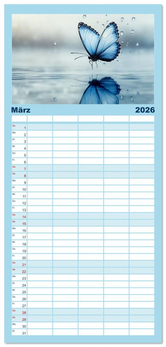 Blauer Zauberflug (CALVENDO Familienplaner 2026)