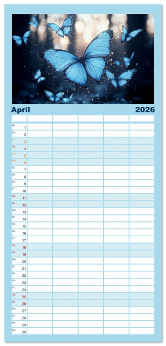 Blauer Zauberflug (CALVENDO Familienplaner 2026)