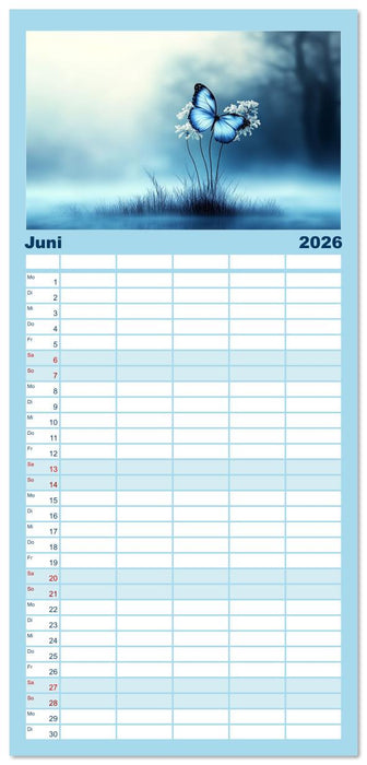 Blauer Zauberflug (CALVENDO Familienplaner 2026)