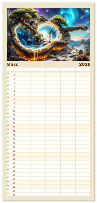Gitarrenhorizonte (CALVENDO Familienplaner 2026)