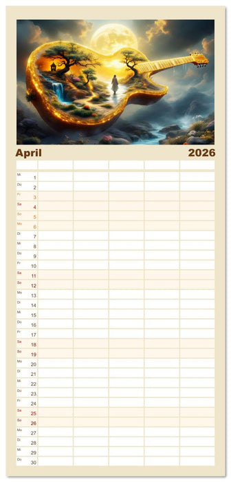 Gitarrenhorizonte (CALVENDO Familienplaner 2026)