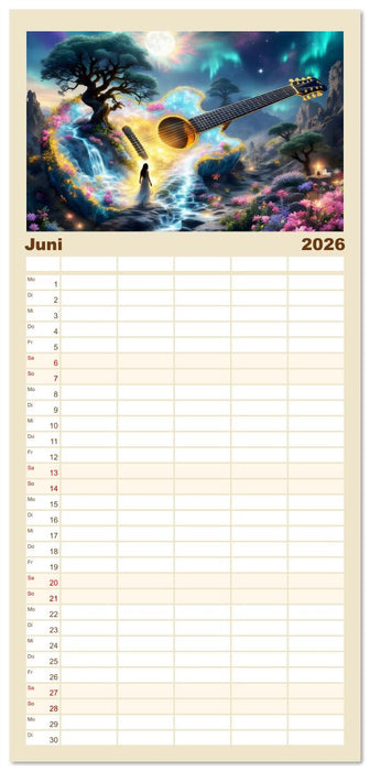 Gitarrenhorizonte (CALVENDO Familienplaner 2026)