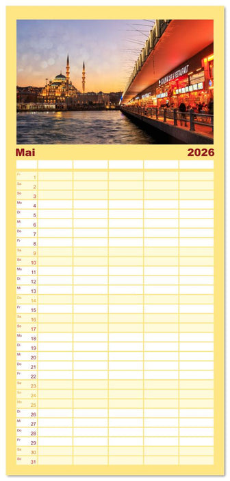 Istanbul - Lebendige Metropole voller Geschichte und Pracht (CALVENDO Familienplaner 2026)