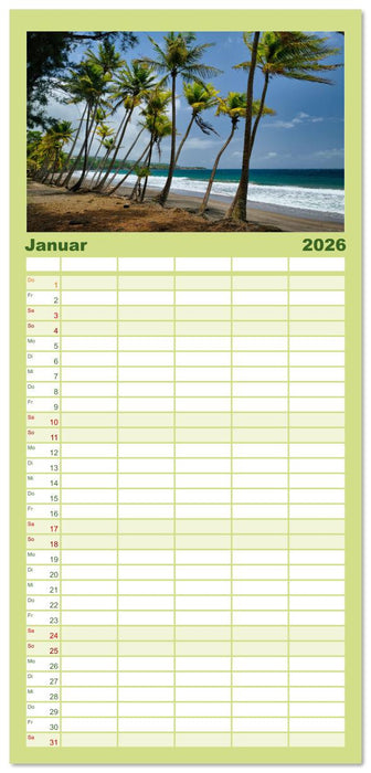 Guadeloupe - Karibische Traumstrände (CALVENDO Familienplaner 2026)