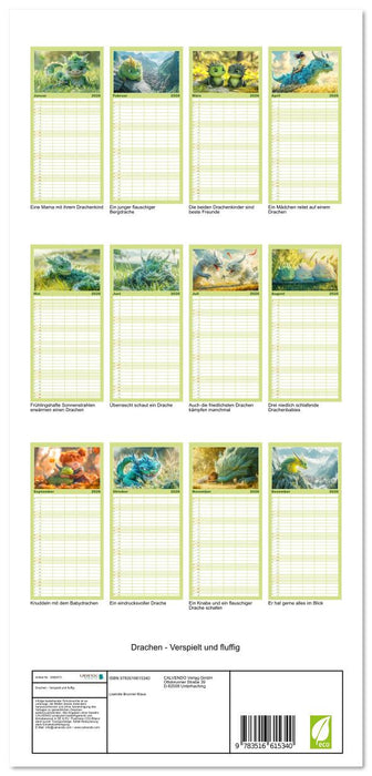 Drachen - Verspielt und fluffig (CALVENDO Familienplaner 2026)