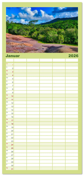 Mauritius - Schönheit im Indischen Ozean (CALVENDO Familienplaner 2026)