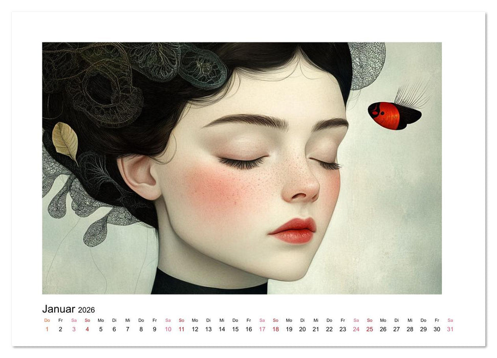 Wo Gesichter träumen und Gedanken sichtbar werden (CALVENDO Wandkalender 2026)
