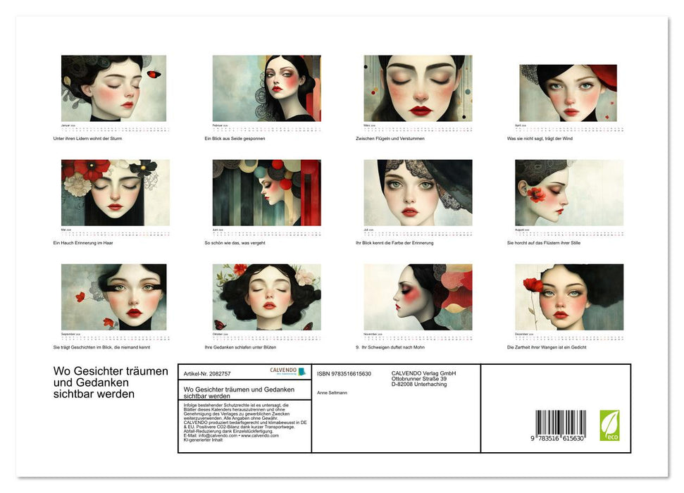 Wo Gesichter träumen und Gedanken sichtbar werden (CALVENDO Premium Wandkalender 2026)
