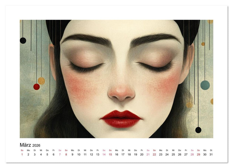 Wo Gesichter träumen und Gedanken sichtbar werden (CALVENDO Premium Wandkalender 2026)