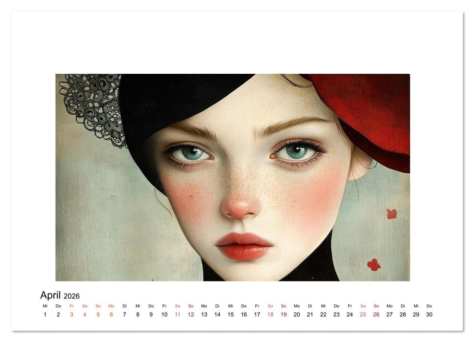 Wo Gesichter träumen und Gedanken sichtbar werden (CALVENDO Premium Wandkalender 2026)