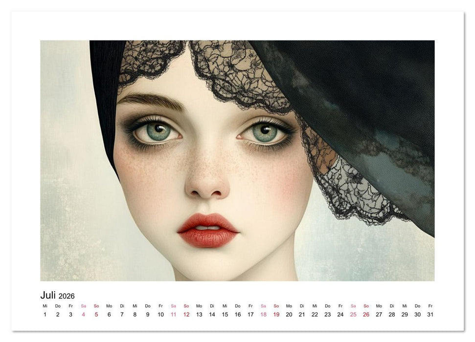 Wo Gesichter träumen und Gedanken sichtbar werden (CALVENDO Premium Wandkalender 2026)