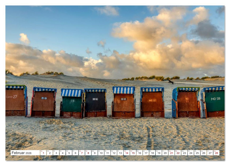 Strandkörbe – Licht. Stille. Nordsee Borkum 2026 (CALVENDO Wandkalender 2026)