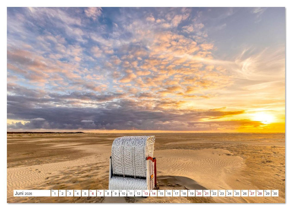 Strandkörbe – Licht. Stille. Nordsee Borkum 2026 (CALVENDO Premium Wandkalender 2026)