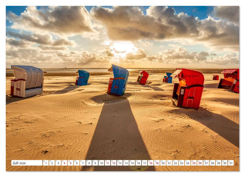 Strandkörbe – Licht. Stille. Nordsee Borkum 2026 (CALVENDO Premium Wandkalender 2026)
