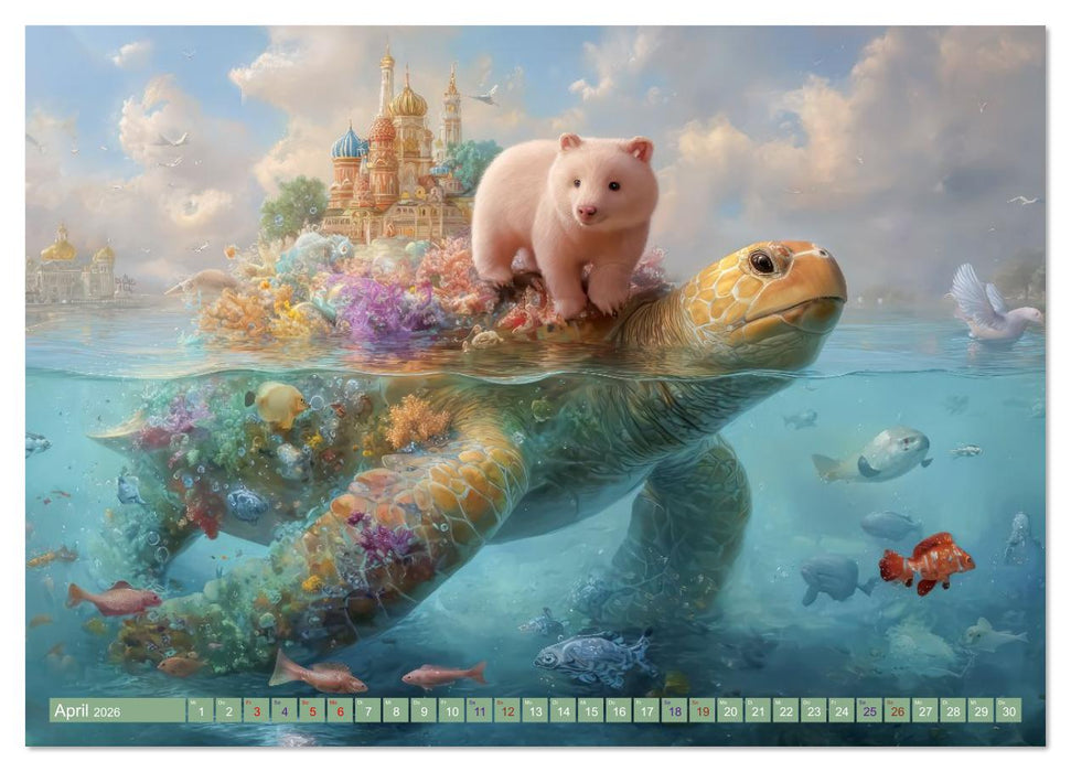 Humorvolle Tieranhäufungen - Voller Fantasie (CALVENDO Wandkalender 2026)