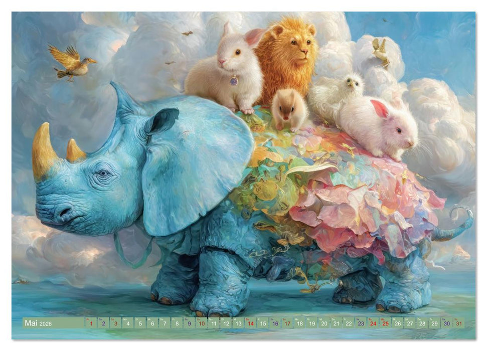 Humorvolle Tieranhäufungen - Voller Fantasie (CALVENDO Wandkalender 2026)