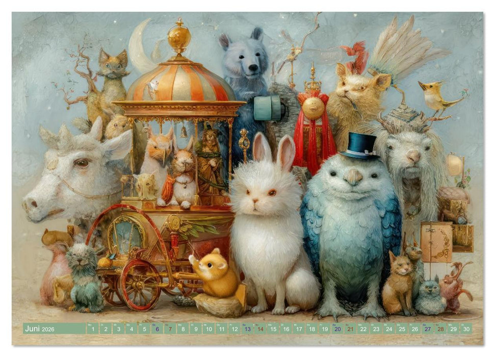Humorvolle Tieranhäufungen - Voller Fantasie (CALVENDO Premium Wandkalender 2026)