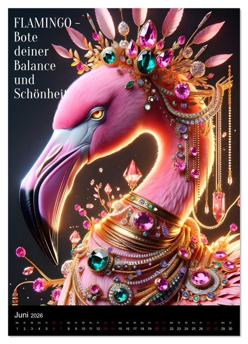 Krafttiere und Kristalle (CALVENDO Wandkalender 2026)