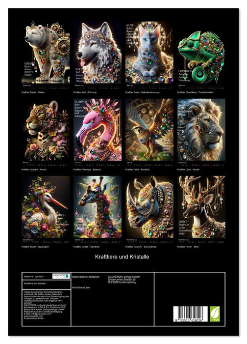 Krafttiere und Kristalle (CALVENDO Premium Wandkalender 2026)