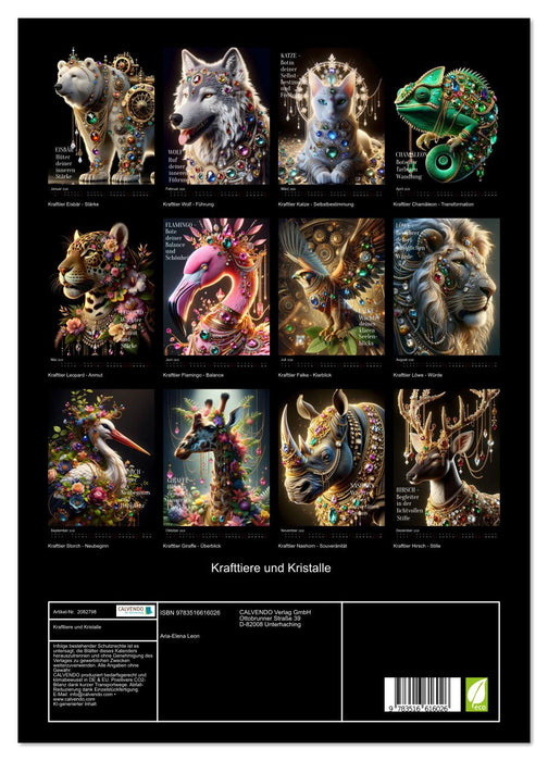 Krafttiere und Kristalle (CALVENDO Premium Wandkalender 2026)