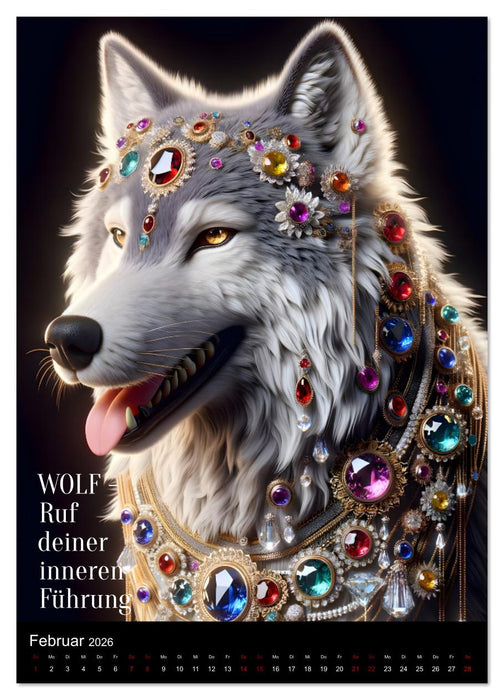 Krafttiere und Kristalle (CALVENDO Premium Wandkalender 2026)