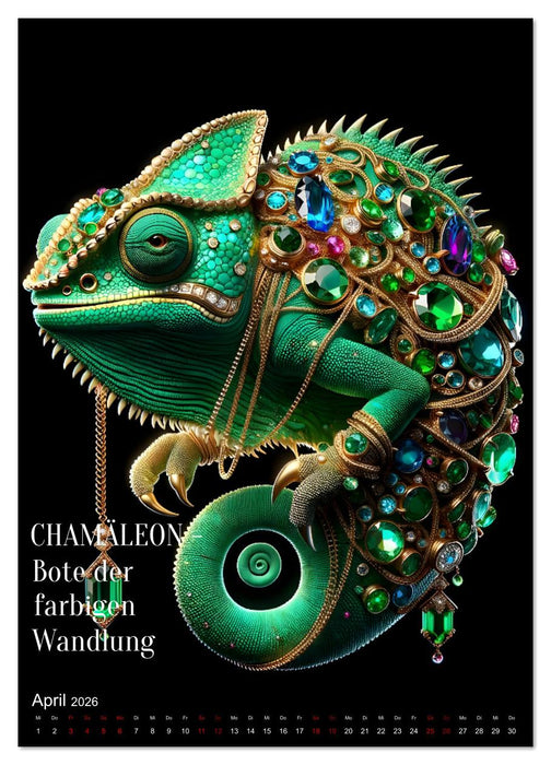 Krafttiere und Kristalle (CALVENDO Premium Wandkalender 2026)