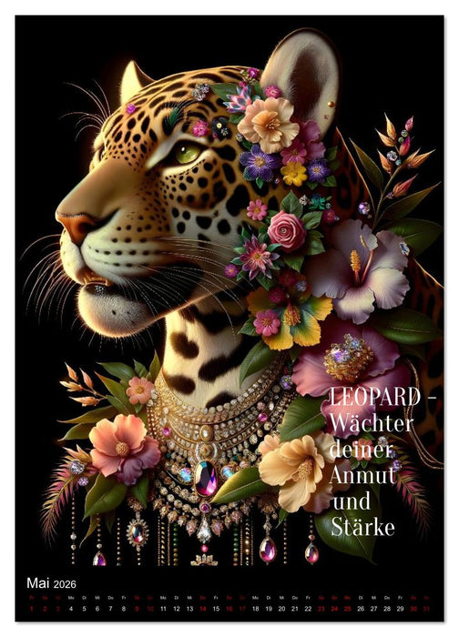 Krafttiere und Kristalle (CALVENDO Premium Wandkalender 2026)