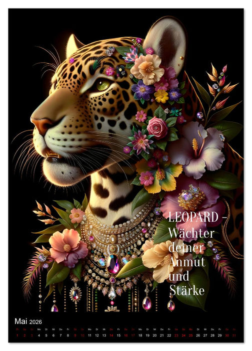 Krafttiere und Kristalle (CALVENDO Premium Wandkalender 2026)