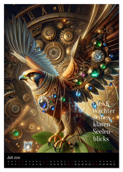 Krafttiere und Kristalle (CALVENDO Premium Wandkalender 2026)