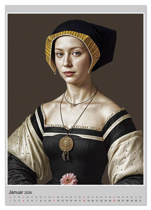 Porträts nach Gemälden berühmter Renaissancekünstler (CALVENDO Wandkalender 2026)
