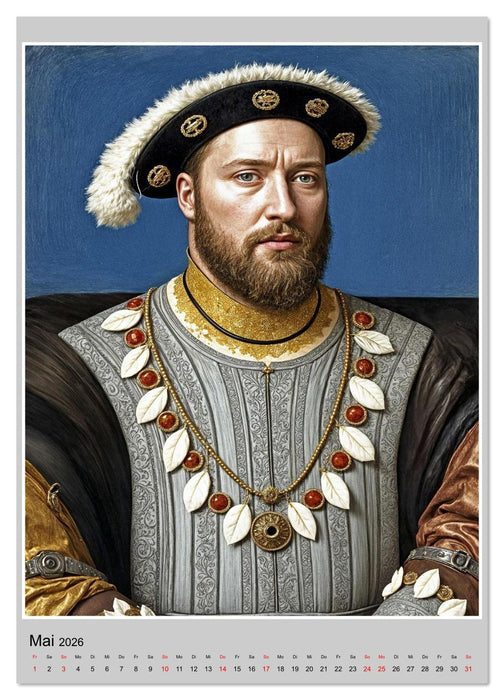 Porträts nach Gemälden berühmter Renaissancekünstler (CALVENDO Wandkalender 2026)