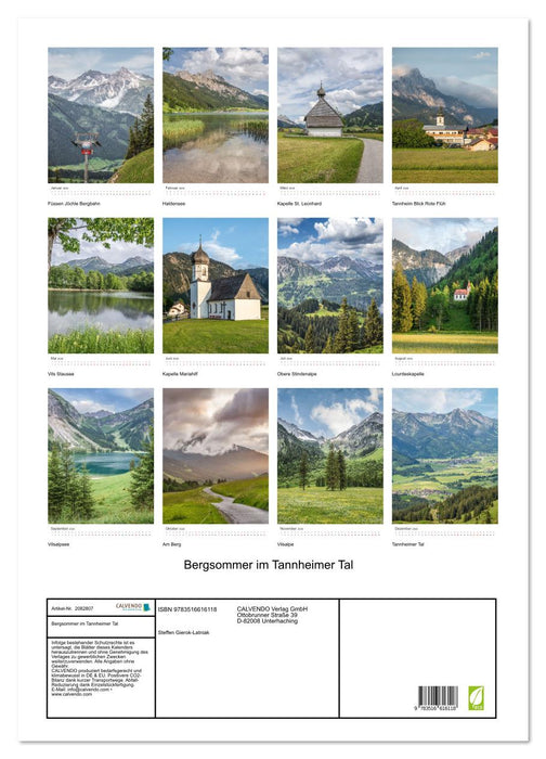 Bergsommer im Tannheimer Tal (CALVENDO Wandkalender 2026)