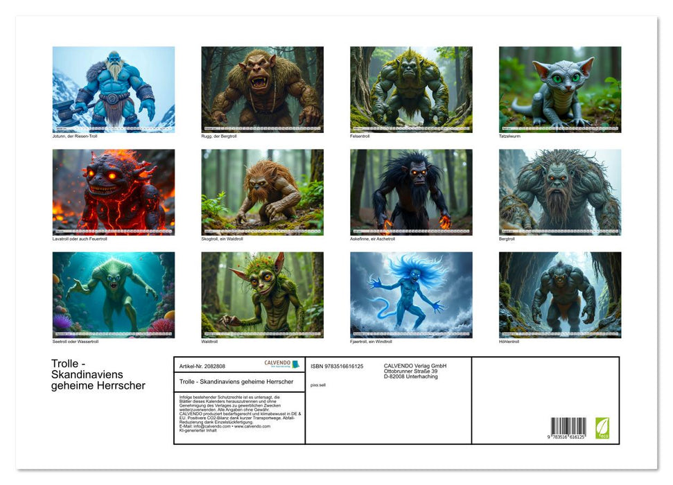Trolle - Skandinaviens geheime Herrscher (CALVENDO Wandkalender 2026)