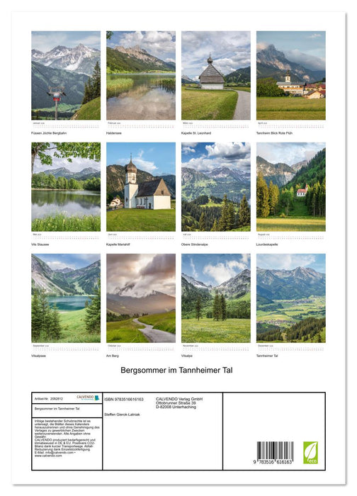 Bergsommer im Tannheimer Tal (CALVENDO Premium Wandkalender 2026)