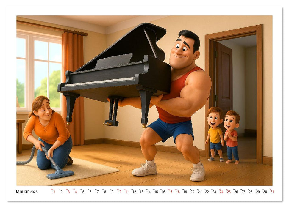 Meine Familie, Kraftsport und ich (CALVENDO Wandkalender 2026)