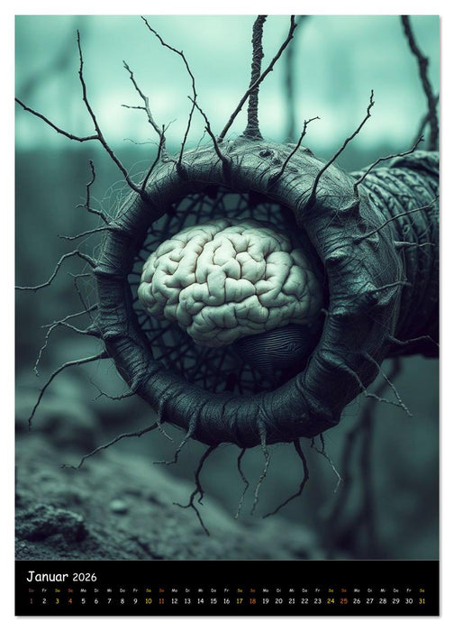 Hirngespinste - Dystopische Träume (CALVENDO Premium Wandkalender 2026)