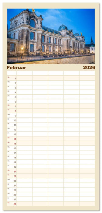 Dresden - Sachsens Perle an der Elbe (CALVENDO Familienplaner 2026)