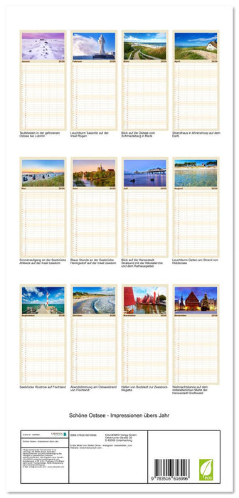 Schöne Ostsee - Impressionen übers Jahr (CALVENDO Familienplaner 2026)