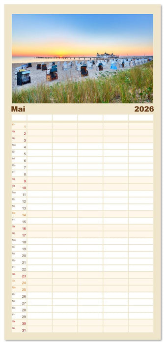 Schöne Ostsee - Impressionen übers Jahr (CALVENDO Familienplaner 2026)