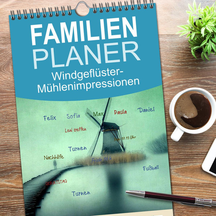 Windgeflüster-Mühlenimpressionen (CALVENDO Familienplaner 2026)