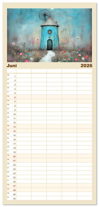 Windgeflüster-Mühlenimpressionen (CALVENDO Familienplaner 2026)