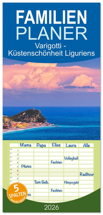 Varigotti - Küstenschönheit Liguriens (CALVENDO Familienplaner 2026)
