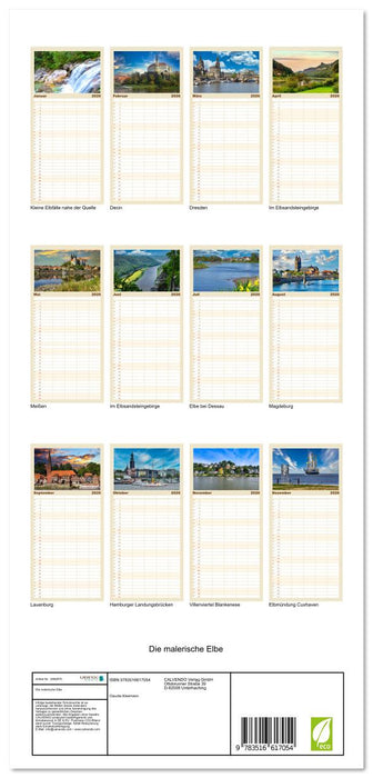 Die malerische Elbe (CALVENDO Familienplaner 2026)