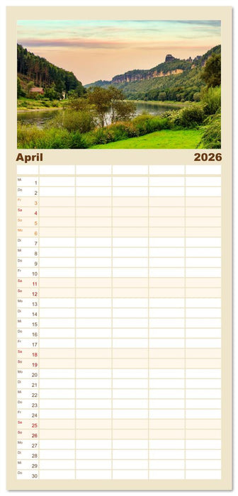 Die malerische Elbe (CALVENDO Familienplaner 2026)