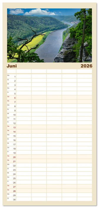 Die malerische Elbe (CALVENDO Familienplaner 2026)